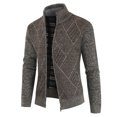 thumbnail image 2 of Lu's Chic Men's Zip Up Cardigan Sweater Full Lightweight Zipper Long Sleeve Warm Winter Outerwear Brown 36, 2 of 2