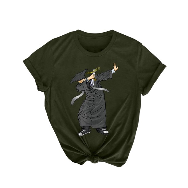 Regalos de graduación para él, ella, 2022, camiseta universitaria de escuela secundaria, blusa de manga corta con estampado de letras de verano Fridja hjk2614