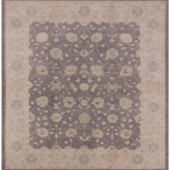 Ahgly Company Machine Washable Indoor Square Industrial Modern Rose Dust Purple Area Rugs, 4' Square