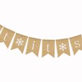 thumbnail image 4 of GOOHOCHY Navidad Let It Snow Letters Bunting Banner Decoración Copos de nieve Patrón Lino Arpillera Banner Swallowtail Pull Flag Suministros para fiestas, 4 of 8