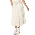 thumbnail image 6 of Bridgerton Celebrity Pink Women's Lace Trim Tiered Midi Skirt, Sizes XS-XXXL, 6 of 8