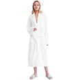 thumbnail image 1 of Unisex Bathrobe - 100% Terry Cotton Soft Plush Kimono Robe, White, Size XL, 1 of 8