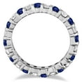 thumbnail image 2 of Blue Sapphire Wedding Anniversary Eternity Band Ring 925 Sterling Silver Gemstone Jewelry For Women Gift, 2 of 5