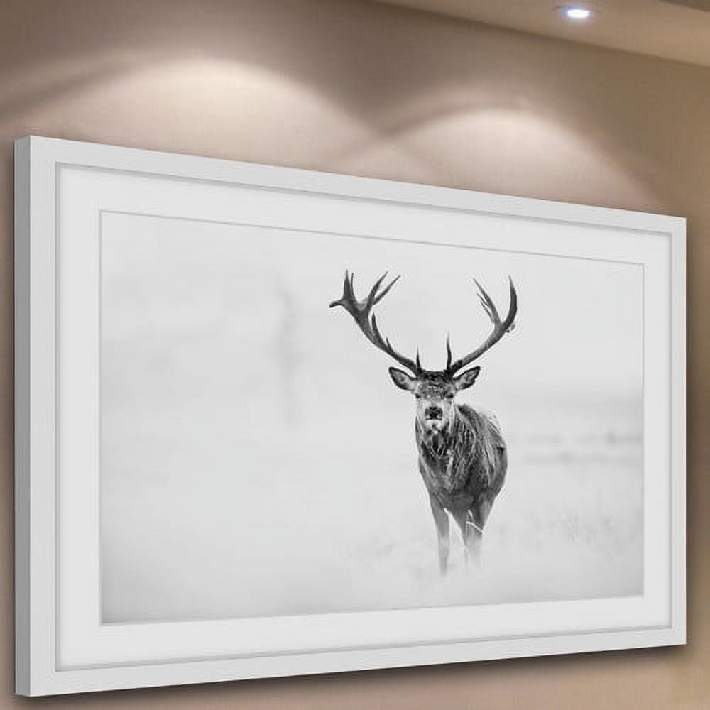 Elk Stare Framed Painting Print