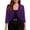 A Purple, variant on LEKODE Women Glitter Sparkle Cropped Bolero Shrug, 3/4 Sleeve Open Front Ultra Short Casual Party Dress Cover Up Outer Top A Black L