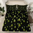 thumbnail image 2 of Feelyou Merry Christmas Bed Sheets, Cartoon Green Tree King Sheets, Kids Teens Boys Girls Sheet Set, Microfiber Bedroom Decor, 4pcs, 2 of 7