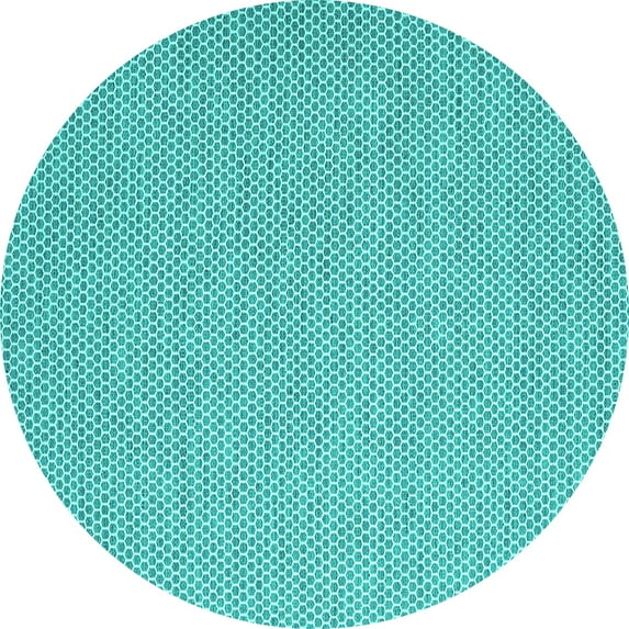 Ahgly Company Indoor Round Abstract Turquoise Blue Contemporary Area Rugs, 6' Round