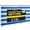 Blue/White, variant on Boen 3' x 16' ft Balcony Privacy Screen, Fence Windscreen Cover UV Protection Weather-Resistant Mesh Cloth Shade Netting with Grommets for Patio, Backyard, Deck, Outdoor Porch, Railing - Grey & White