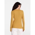 thumbnail image 4 of Scenario Women's and Women's Plus Rib Tee with Long Sleeves, Sizes XS-4X, 4 of 6