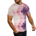 thumbnail image 3 of Tie-Dye Tops for Women Summer Short Sleeve T-shirts Colorful Plus Size Casual Graphic Tee Shirt Loose Tshirts (L, Pink), 3 of 9