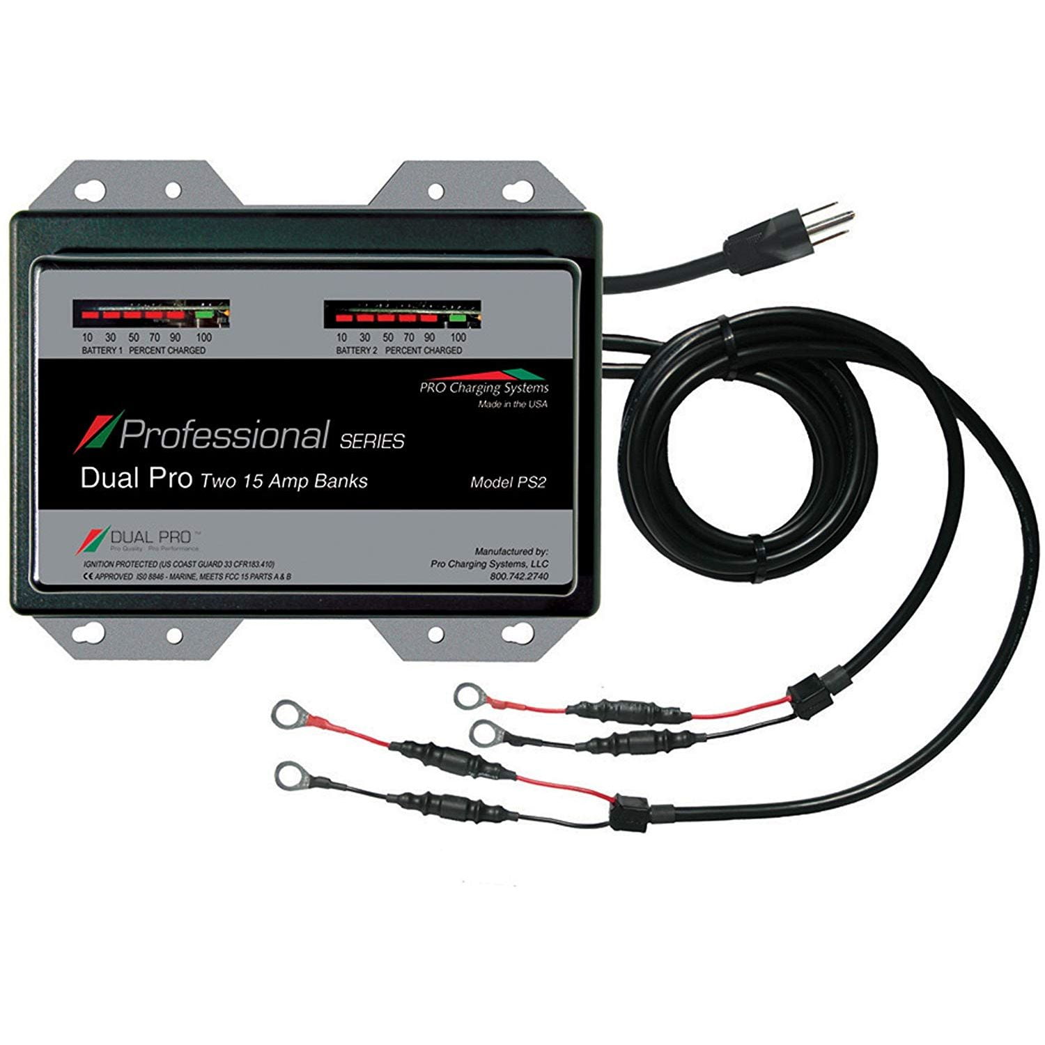 Dual Pro Professional Series 2 Bank Charger 15 AMP/Bank PS2 Walmart