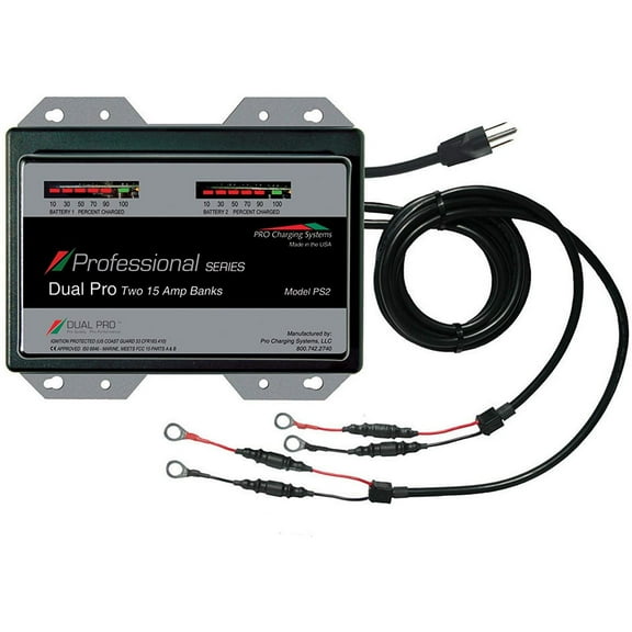 Dual Pro Professional Series 2 Bank Charger 15 AMP/Bank PS2