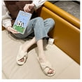 thumbnail image 4 of Women  Corduroy Slippers House Slides for Woman Home Bedroom Bathroom Spa Hospital Open Toe Corduroy Slippers Anti Slip Cozy Comfortable, 4 of 11