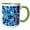 Green/White, variant on 3drose, Geometric Shapes Pattern Light-blue White Cut Out, 11oz Two-tone Red Mug