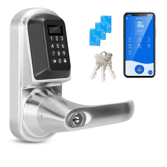 WELOCK Keyless Entry Door Lock with Keypad Smart Deadbolt Lock for Front Door Auto Lock Easy to Install Silver