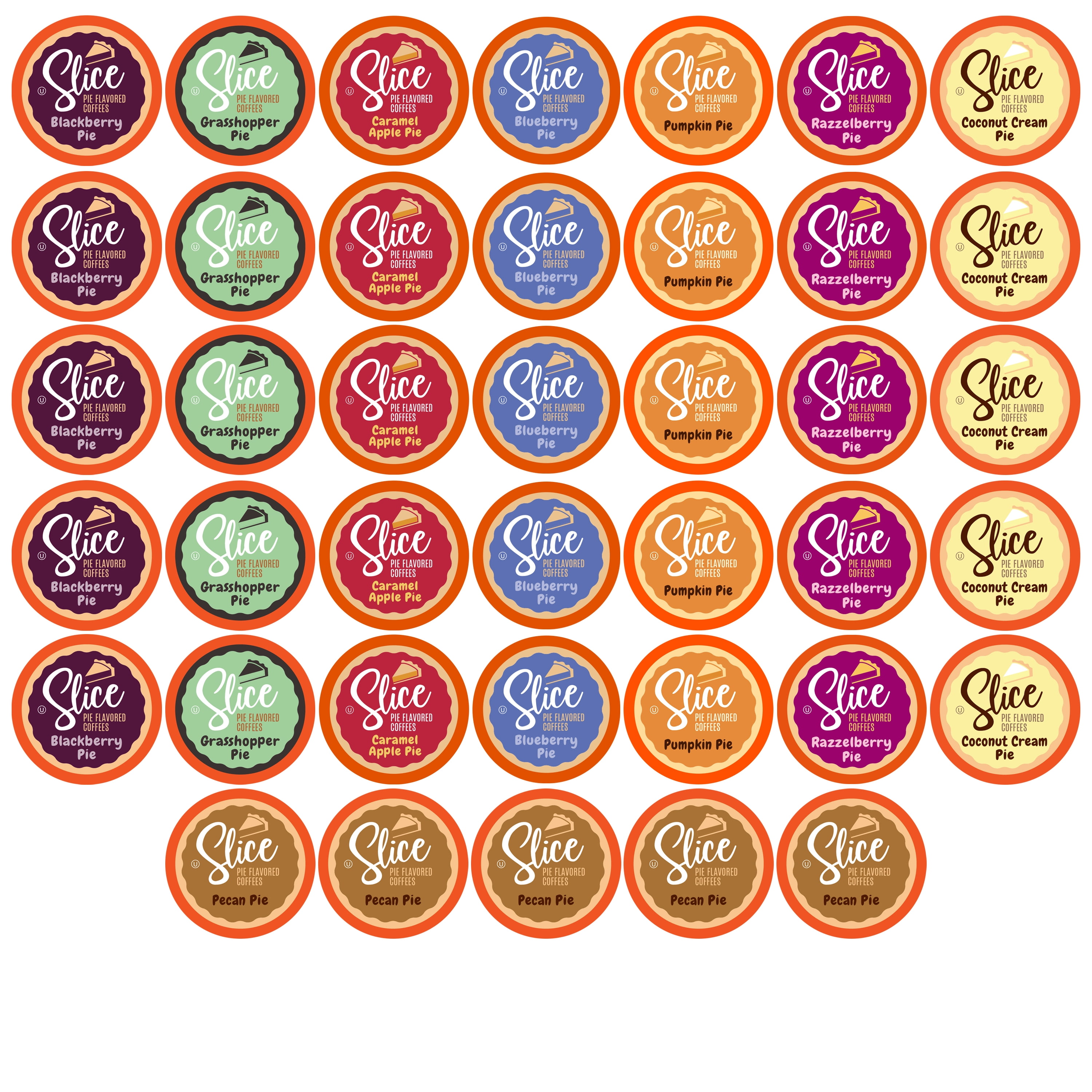 Slice Medium Roast Assorted  FLAVORED Coffee Pods,  Keurig 2.0 K-Cup Brewer Compatible, Variety Sampler,  40 Count