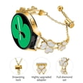 thumbnail image 3 of For Samsung Galaxy Watch3 41mm Watchband Heart Clover Decor Zinc Alloy Metal Strap - Black, 3 of 5
