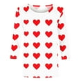 thumbnail image 5 of SHITINN Valentine's Day Fashion Heart Print 3/4 Sleeve T Shirt for Women Casual Stylish Top Women Short Sleeve Tops Womens Shirt Summer Clothes for Women, 5 of 5