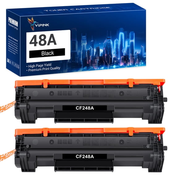 Vipink 48A Toner Compatible for HP 48A CF248A Toner Cartridge Laserjet Pro MFP M29w M28w M15w M15 M29 M28 Series Printer Ink (Black, 2-Pack)