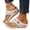White, variant on Womens Leather Wedges Sandals Open Toe Slip on Orthopedic Correction Comfortable Sandals Summer Casual Light Weight Slippers,Yellow 41