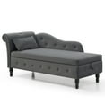 thumbnail image 4 of Storage Chaise Lounge Zarler Velvet Indoor Upholstered Sofa Recliner Lounge Chair for Living Room Bedroom Gray, 4 of 10