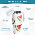 thumbnail image 2 of Yayeee 30oz Stainless Steel Tumbler with Straw and Handle Double-Wall Insulated Travel Water Bottle, Red Watermelon, 2 of 8