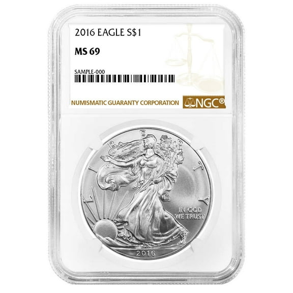2016 $1 American Silver Eagle NGC MS69 Brown Label