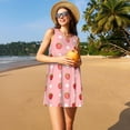 thumbnail image 3 of Naloa Strawberries Print Women's Summer Spring Casual Beach Sundress,Vacation Sleeveless Tank Crewneck Loose Dresses, 3 of 7
