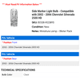 thumbnail image 2 of Side Marker Light Bulb - Compatible with 2002 - 2006 Chevy Silverado 2500 HD 2003 2004 2005, 2 of 2