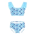 thumbnail image 3 of iiniim Kids Girls 2 Pieces Bikini Swimsuits Ruffled Sleeveless Tank Top with Briefs Set Swimwear 2-16 Blue 10, 3 of 7