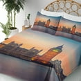 thumbnail image 3 of Ambesonne Colorful Fitted & Top Sheet Set with Shams, Big Ben and Parliament, Multicolor, 3 of 5
