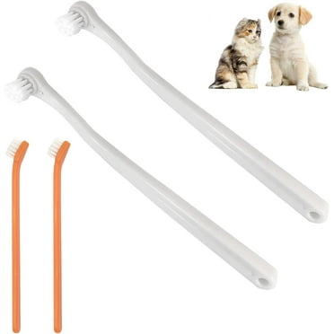 Small Dog Toothbrushes, Cat Toothbrush, Mini Head Pet Toothbrush Professional Cat Dog Dental Care Kit 2 Medium Soft Mini Head Dog Toothbrush, Pet Tooth Brush for Puppy, Cats, Small Breed Dogs-White
