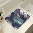 thumbnail image 4 of Yayeee Dish Drying Mat for Kitchen Counter 18" x 24" Microfiber Super Absorbent Coffee Decorative Pad, Cube Stripes, 4 of 9