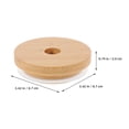 thumbnail image 6 of 6 Pcs Glass Jar Sealing Lid Cover for Water Cup Wood Straw Holes Reusable Canning Lids, 6 of 6