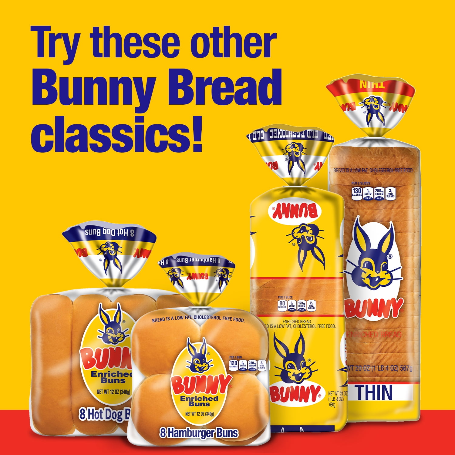 Bunny Bread Small, Enriched Soft Sliced White Bread, 18 oz, Shelf-Stable
