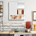 thumbnail image 4 of Bathroom Wall Cabinet, Bamboo Medicine Cabinet Wall Mounted, Over The Toilet Hanging Cabinet with 2 Doors & 3 Tier Shelves - White, 4 of 15