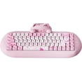 thumbnail image 1 of YUNZII C68 Clavier Mécanique Sans Fil, Disposition 65 %, Échange à Chaud, Triple Mode BT5.0/2.4G/filaire, Rétroéclairé RVB NKRO, Design Ergonomique en Silicone Chat Mignon pour Win/Mac (Rose, Interrupteur Milk), 1 of 9