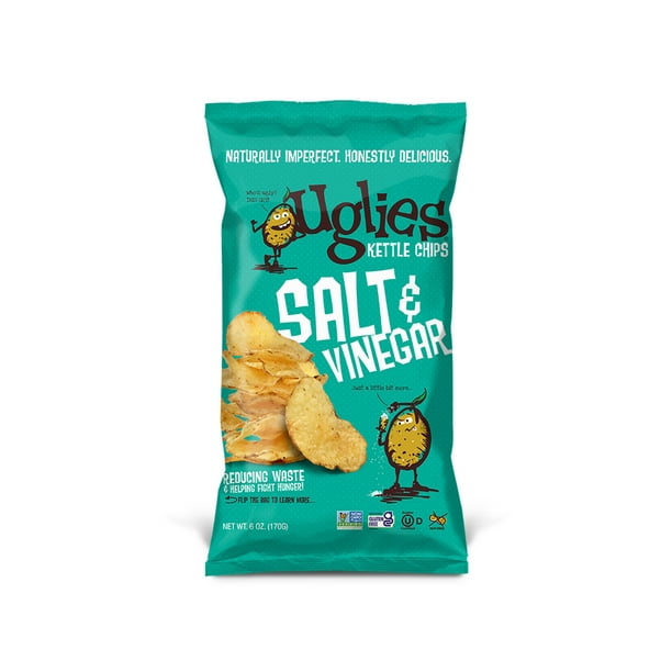 UGLIES Salt & Vinegar Kettle Cooked Potato Chips, Gluten Free NonGMO
