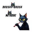 thumbnail image 3 of Adhesivos de pared con dibujos animados de gato negro con cita divertida del cepillo de dientes, 3 of 4