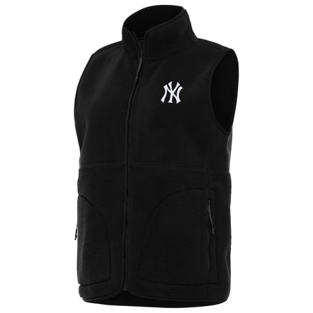 Women s Antigua Black New York Yankees Nostalgic Full-Zip Vest