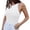 White, variant on Women's Sleeveless Solid Neck Slim High Elastic Bodysuit Nylon 2XL