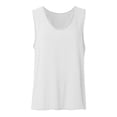 thumbnail image 5 of OSOLU Women Sleeveless Ruffled V-Neck Tops Summer Linen Tank Tops Solid Color Edge Hem Camisoles Shirts Soft Dailywear, 5 of 6