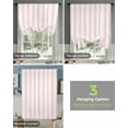 thumbnail image 4 of Pink Stripes Tie Up Curtains for Kitchen Bathroom Bedroom Windows 45 Inch Length, Farmhouse White Simple Vertical Striped Balloon Drape Curtains Shade Rod Pocket Drapery Curtain Panel, 34"x45", 4 of 7