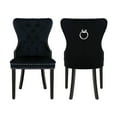 thumbnail image 3 of WestinTrends Wordford Velvet Dining Chairs Set of 2, Modern Wingback Upholstered Button Tufted Kitchen Dining Room Chairs with Solid Wood Legs and Pull Ring, Black, 3 of 11