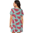 thumbnail image 2 of Bixox Watermelon Pattern Women's Nightgown, Soft & Breathable Sleepwear, Round Neck Knee-Length Pajama Dress,Loungewear for Home & Sleep, 2 of 7