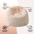 thumbnail image 3 of POD by Urban Shop, Soft Plush Corduroy Bean Bag Chair with Pocket, Pink, Teen and Adult, 3 of 8