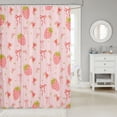 thumbnail image 2 of Strawberry Fabric&nbsp;Shower&nbsp;Curtain Pink Bow Tie Bath&nbsp;Curtain 72"Wx72"L,Princess Silk Ribbon Cute Bowknot Bathroom&nbsp;Accessories,Boho Floral Flowers Pink Kawaii Room Decor, 2 of 6