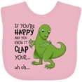 thumbnail image 3 of Inktastic T-rex Can't Clap Boys or Girls Baby Bib, 3 of 4