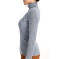 thumbnail image 4 of YOOSMATIC Women Turtleneck Slim Lace Mesh Leisure Sweater Pullover Female Gray L, 4 of 4
