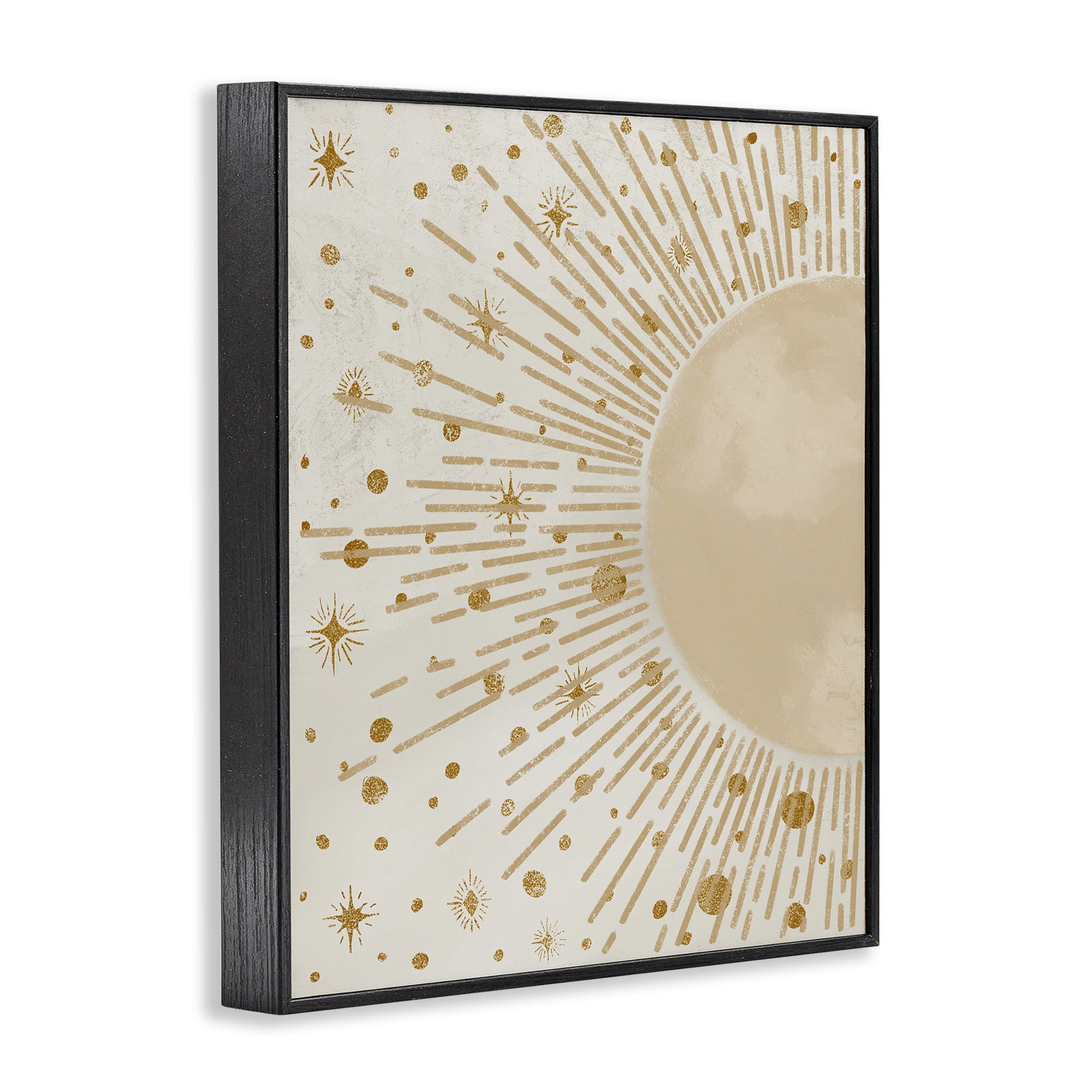 Stupell Industries Starry Sun Rays Landscape Painting Black Framed Art Print Wall Art, 24 x 30